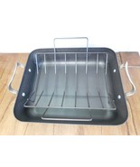 Calphalon Contemporary Nonstick 16 x 13 Inch Roasting Pan &amp; Rack Used 1805 - £19.05 GBP