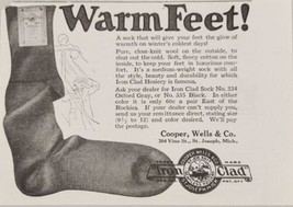 1924 Print Ad Cooper,Wells &amp; Co. Socks Wool Outside,Cotton Inside St Joseph,MI - £9.64 GBP