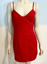 Princess Polly Red V Neck Spaghett Strap Knit BodyCon Dress Size 6 - £18.67 GBP