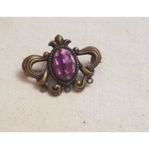 Victorian Lapel Pin With Faceted Art Glass. Sky - $37.84