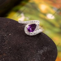 1.20 Carat Natural Amethyst Ring in Silver, Amethyst Wedding Band, Sterling Silv - £24.78 GBP