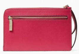 Kate Spade Staci Pink Saffiano Leather L-Zip Wristlet WLR00134 NWT $119 Retail Y - £30.78 GBP