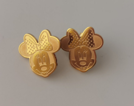 NEW PAIR OF DISNEY MINNIE MOUSE GOLD STUD EARRINGS EARS JEWELRY SET MICKEY - $10.54
