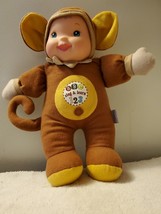 Sing+Learn 12&quot; Baby&#39;s 1st ABC&#39;s &amp; 123&#39;s Baby Doll Soft Monkey Outfit Gol... - £3.16 GBP
