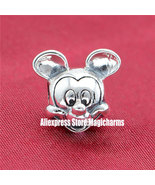 925 Sterling Silver Disney Mickey Mouse Portrait Charm Bead For Bracelet  - £13.58 GBP