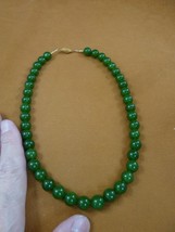 (v308-12) 16&quot; long light Green Jade gemstone 10mm beaded bead Necklace Jewelry - £45.57 GBP