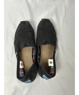 Toms Shoes Womens 7 Alpargata Slip On Flats Black Canvas Round Toe Classic - $335.05 MXN