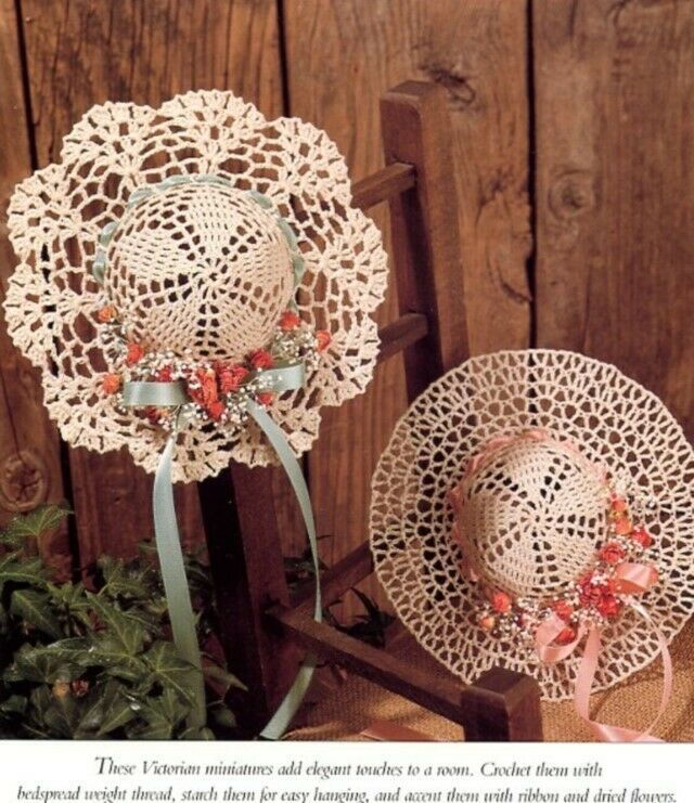 Hats Off! Shell Stitch & Lacy Bonnet Vanna Doll Crochet PATTERN/INSTRUCTIONS/NEW - $1.77