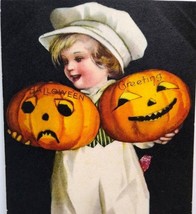 Halloween Postcard Ellen Clapsaddle Child Two JOL Wolf 501 Philadelphia PA 1919 - £121.09 GBP