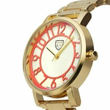 NEW Picard &amp; Cie 1434 Women Camilla Collection Coral Hour Markers Gold Watch 30m - £30.53 GBP