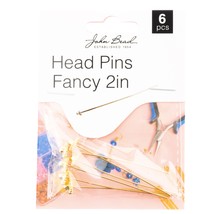 John Bead Head Pins Fancy 2in 6/Pkg-Gold 1401173 - $8.95