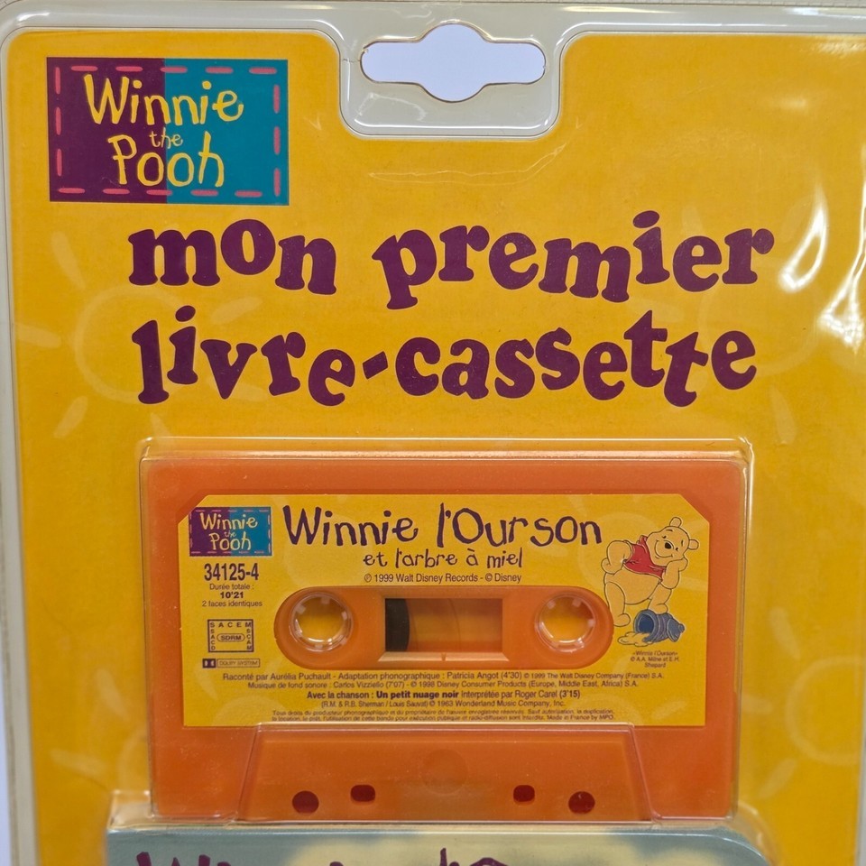 VINTAGE 1999 DISNEY WINNIE LOURSON THE POOH FRENCH CASSETTE + BOOK NEW SEALED Item image 2
