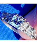 Earth mined Diamond Deco Engagement Ring RARE Antique Solid Platinum Sol... - $6,929.29 CAD