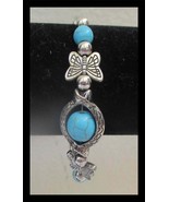 Turquoise &amp; Butterflies Charm Bracelet 7-1/2  with 2  Extender - $282.06 MXN