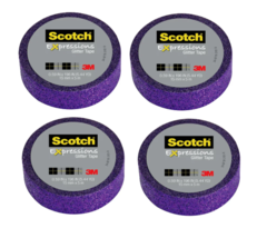 3M Expressions Glitter Tape, .59&quot; x 196&quot;, Bright Violet 4 Pack - £12.79 GBP
