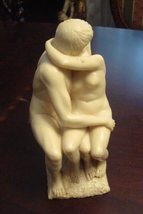 Gianetti Kissing Couple Sculpture, Alabaster Made in Italy 7&quot; Tall Rare - £82.26 GBP