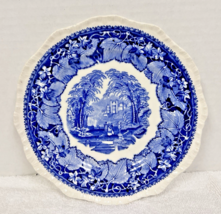 Vintage Vista Blue Masons Ironstone Scalloped Edge Salad Plate 7 7/8" - $18.32