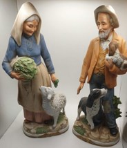 HOME DECOR Homco Old People Vegetable Harvest Sheep Dog Porcelain Figurine 8811 - $29.70