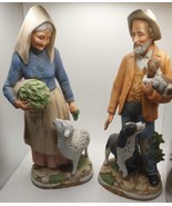 HOME DECOR Homco Old People Vegetable Harvest Sheep Dog Porcelain Figuri... - $29.70