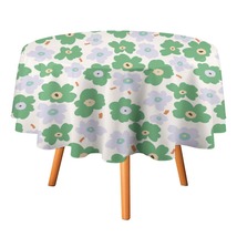 Green Floral Tablecloth Round Kitchen Dining for Table Cover Decor Home - £12.36 GBP+