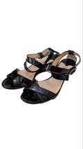 Jimmy Choo Size 7 US Black Patent Leather Wedge Sandal 37 Italy - £39.80 GBP