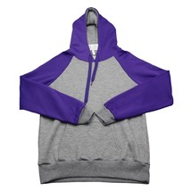 Hill Hoodies Womens L Gray Purple Long Sleeve Hooded Drawstring Pocket P... - $22.65