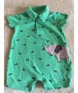 Just One You Boys Green Gray Elephants Short Sleeve Shorts Romper 3 Months - €3,34 EUR