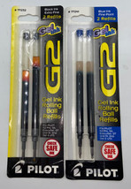 Pilot G2 Retractable Gel Ink Pen, Extra Fine Black and Fine Blue, Lot of 2 - £5.42 GBP