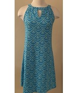 BARBARA GERWIT Size Medium Blue Keyhole Halter Sleeveless Dress Cruise NWT - $43.14 CAD