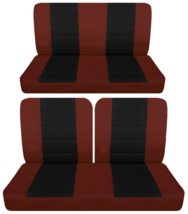 Front and Rear car seat covers fits 1953-1957 Chevy 210 coupe  Maroon and black - $130.54