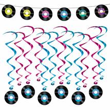 50&#39;s and 60&#39;s Party Decorations - Records Streamer Garland and Rock &amp; Roll Hangi - £11.47 GBP