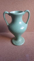 Antique Haeger Art Pottery Geranium Green Glaze Handled Vase C 1920 - £59.31 GBP