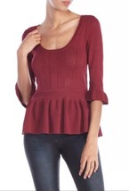 NWT Women&#39;s Torn by Ronny Kobo Mauve &quot;Kimberly&quot; Peplum Knit Top Sz M Medium - $64.34