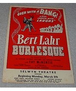 Selwyn Theater Chicago Handbill Flier Bert Lahr in Burlesque  - $931.33 MXN