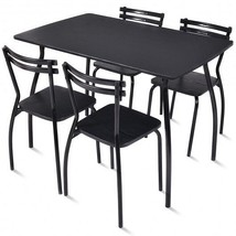 5 Pieces Dining Table Set with 4 Chairs - Color: Black - £143.63 GBP
