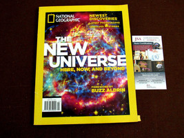 Buzz Aldrin Apollo 11 Astronaut 2 X Signed Auto National Geographic Magazine Jsa - £743.95 GBP