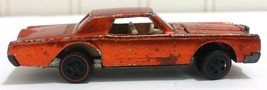 Mattel Hot Wheels Redline 1968 Custom Continental Mark Iii Orange Rare Error Usa - £37.56 GBP