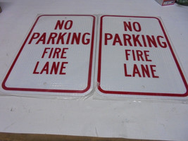 Lot of 2 BRADY 112626 B959 No Parking Fire Lane Sign Red/White Reflectiv... - $48.22