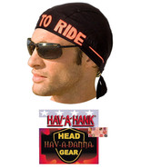 Hav-A-Hank LIVE TO RIDE DO RAG TIED FITTED BANDANA Skull HD ORANGE&amp;BLACK... - €8,74 EUR