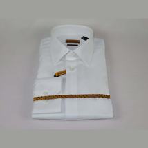 Mens ENZO Egyptian Soft Cotton Dress Shirt Barrel Cuff Wrinkle Free 61101 White image 6