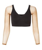 $55 My New Arms Mesh-Sleeve &amp; Black V-Neck Wireless Bra Mediterranean Olive 2 - £18.79 GBP