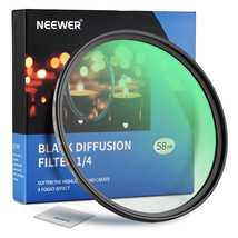 NEEWER 58mm Black Diffusion 1/4 Filter Dream Cinematic Effect Camera Filter - $65.99