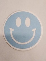 Blue and White Smile Face Cute Happy Sticker Decal Multicolor Embellishment Fun - £1.77 GBP