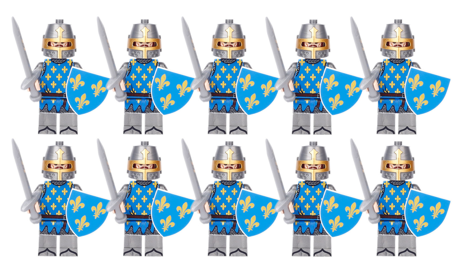 Medieval Castle Kingdom Knights French Knights 10pcs Minifigure Lot
