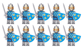 Medieval Castle Kingdom Knights French Knights 10pcs Minifigure Lot - £14.26 GBP