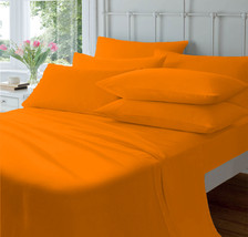 15 &quot; Pocket Orange Sheet Set Egyptian Cotton Bedding 600 TC Choose Size - £58.63 GBP