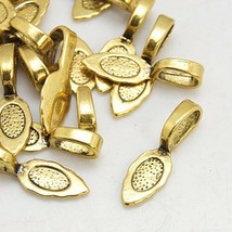 Glue on Jewelry Bails for Pendants Antiqued Gold Medium Findings 10pcs - $4.31