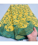 YQOINFKS Lace Fabric Swiss Voile African Cotton Lace Stones 5 Yards Text... - $95.99