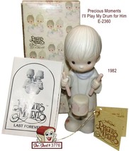 Precious Moments I&#39;ll Play My Drum for Him E-2360 Figurine Vintage - £17.55 GBP