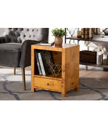 Ammi Natural Light Mappa Burl Wood 1-Drawer Nightstand - $3,284.46 MXN